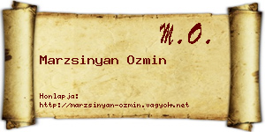 Marzsinyan Ozmin névjegykártya